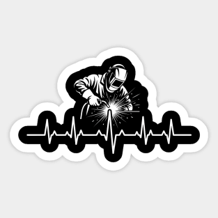 Welder Heartbeat Welding Professional Gift Sticker